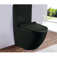 Унитаз-компакт CeramaLux Rimless 2166-1MB с крышкой микролифт, (арматура Geberit) черный матовый, Цвет производителя: чёрный матовый - фото 