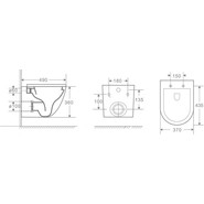 Унитаз подвесной CeramaLux Rimless 2197MB с крышкой микролифт, черный матовый, Цвет производителя: чёрный матовый - фото 2