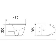 Унитаз подвесной CeramaLux Rimless B2330-3MH с крышкой микролифт, светло-серый - фото 2