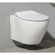 Унитаз подвесной CeramaLux Rimless CL-2101 с крышкой микролифт - фото 