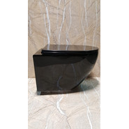 Унитаз подвесной CeramaLux Rimless CL2196 -18 с крышкой микролифт, черный глянцевый, Цвет производителя: чёрный глянцевый - фото 2