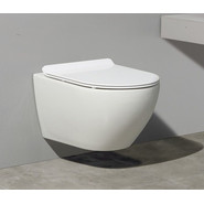 Унитаз подвесной CeramaLux Rimless CL2196 -1 с крышкой микролифт, Цвет производителя: белый - фото 2