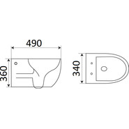 Унитаз подвесной CeramaLux Rimless CL2196 -1 с крышкой микролифт, Цвет производителя: белый - фото 3