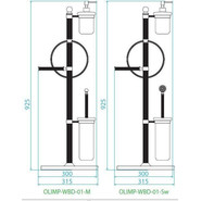 Стойка с держателем и ёршиком Cezares Olimp OLIMP-WBD-01-Sw - фото 2
