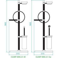 Стойка с держателем и ёршиком Cezares Olimp OLIMP-WBS-01-M - фото 2