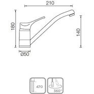 Смеситель для кухни Schock COSMO 710410, альпина - фото 2