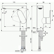 Смеситель для раковины Ideal Standard Silk Black Cerafine O BC555XG, черный матовый - фото 2