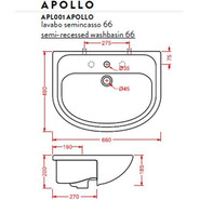 Раковина врезная на столешницу Artceram Washbasins Apollo 66 см APL001 01 00 bi*1 - фото 3