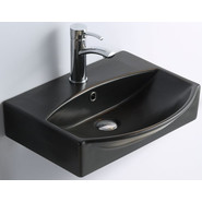 Раковина подвесная CeramaLux N 50 см 78014CMB, черный матовый - фото 2