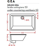 Раковина врезная под столешницу Artceram Washbasins Gea 53 см GEL001 01 00 - фото 3