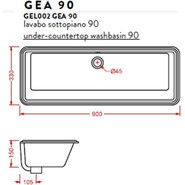 Раковина врезная под столешницу Artceram Washbasins Gea 90 см GEL002 01 00 - фото 3