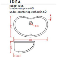 Раковина врезная под столешницу Artceram Washbasins Idea 60 см IDL001 01 00 bi*0 - фото 3