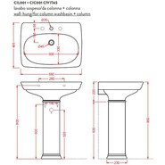 Раковина подвесная ArtCeram Civitas 68 см CIL001 03 00, чёрный - фото 2