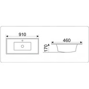 Раковина врезная на столешницу CeramaLux N 91 см JY-807-90 - фото 3