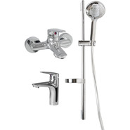 Набор смесителей 3 в 1 для ванны с коротким изливом Jacob Delafon Elite E32911RU-CP - фото 