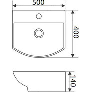 Раковина подвесная CeramaLux N 50 см 78014CMB, черный матовый - фото 4