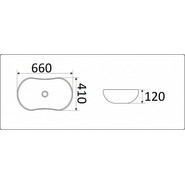 Раковина-чаша CeramaLux NC 66 см 9175AB, черный глянцевый - фото 3