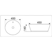 Раковина-чаша CeramaLux LuxeLine 45 см D1306H004, черный глянцевый - фото 3