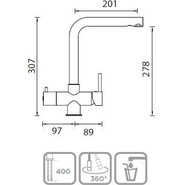 Смеситель для кухни Schock WELLUS 710235, хром/альпина - фото 2