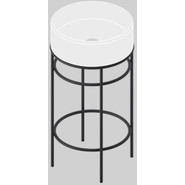 Раковина с металлической консолью ArtCeram Vogue 44 см ATL001 01 00 (чёрная без подставки) - фото 