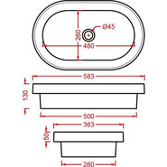 Раковина врезная на столешницу Artceram Fuori Scala 58 см TFL033 01 00 - фото 2