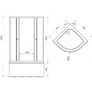 Душевое ограждение Triton Стандарт Б1 Аква Полосы 90х90 см, белый/узор - фото 6