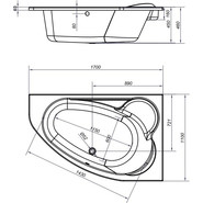 Ванна акриловая Cersanit Kaliope R 170x110 см - фото 6