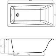 Ванна акриловая Cersanit Lorena 140x70 см, Размер - мм: 1400х700 - фото 4