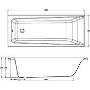 Ванна акриловая Cersanit Lorena 170x70 см, Размер - мм: 1700х700 - фото 4