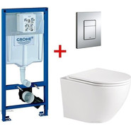 Инсталляция Grohe Rapid SL с подвесным безободковым унитазом BelBagno Sfera-R - фото 