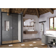 Душевая дверь Ravak Blix Slim BLSDP2 110 см X0PMD0300Z1 чёрный/прозрачное - фото 2