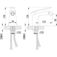 Смеситель для биде Lemark Melange LM4908CW, хром/белый - фото 2