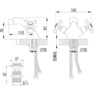Смеситель для биде Lemark Vintage LM2808B, бронза - фото 2