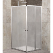 Душевое ограждение BelBagno 75-90х75-90 см UNIQUE-A-2-75/90-P-Cr, хром/текстурное, Цвет стекла: матовое, Размер - мм: 850х850 - фото 