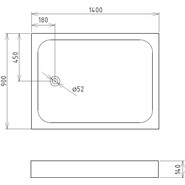 Поддон акриловый Gemy 140x90 см ST14 - фото 2