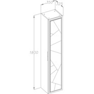 Пенал подвесной Opadiris Луиджи 35 см, универсальный, серый матовый - фото 5
