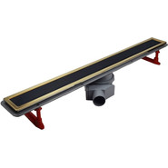 Трап Pestan (BETTOSERB) Confluo Premium Black Glass Line Gold 65 см 13100116, нержавеющая сталь/стекло, золото/черный, Цвет производителя: чёрный, золото, Размер трапа: 650 - фото 