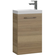 Тумба подвесная с раковиной Cersanit Lara 40 см A63420, орех - фото 