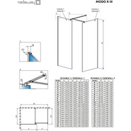 Душевое ограждение Radaway Modo X Black III 140x75 см (стекло 10 мм), черный/прозрачное - фото 4