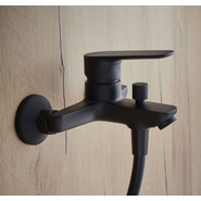 Набор смесителей 3 в 1 для ванны с коротким изливом Jacob Delafon Oscar E29847RU-BL, черный матовый - фото 4