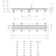 Трап Azario Medium 65 см (с рамкой из нержавеющей стали) AZ-CH 650 MN, хром матовый - фото 3