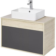 Тумба подвесная со столешницей Акватон Лофт Урбан 80 см 1A247601LQX60, дуб орегон/серый графит - фото 2