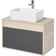 Тумба подвесная со столешницей Акватон Лофт Урбан 80 см 1A247601LQX60, дуб орегон/серый графит - фото 3