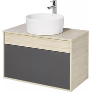 Тумба подвесная со столешницей Акватон Лофт Урбан 80 см 1A247601LQX60, дуб орегон/серый графит - фото 4