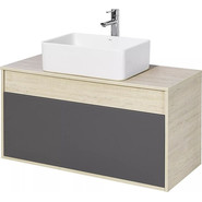 Тумба подвесная со столешницей Акватон Лофт Урбан 100 см 1A247701LQX60, дуб орегон/серый графит - фото 3