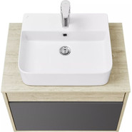 Тумба подвесная со столешницей Акватон Лофт Урбан 65 см 1A254001LQX60, дуб орегон/серый графит - фото 6