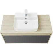 Тумба подвесная со столешницей Акватон Лофт Урбан 100 см 1A247701LQX60, дуб орегон/серый графит - фото 6