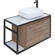 Тумба подвесная со столешницей Aquanet Nova Lite Loft 75 см 261657, дуб рустикальный R - фото 4