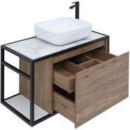 Тумба подвесная со столешницей Aquanet Nova Lite Loft 75 см 261657, дуб рустикальный R - фото 5