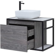 Тумба подвесная со столешницей Aquanet Nova Lite Loft 75 см 261654, дуб рошелье L - фото 2